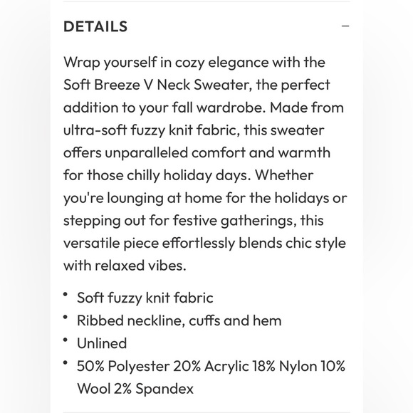 Vici - Soft Breeze V Neck Sweater - NWT - Picture 7 of 8